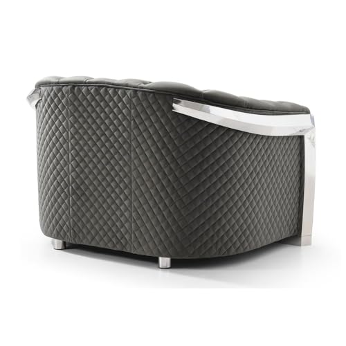 Sillón Terciopelo Gris Moderno Plegable miniatura 6