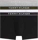 Tommy Hilfiger Herren 3er Pack Boxershorts Trunks mit Logobund, Mehrfarbig (Mid Hthr/Blck/Th Wht), XL