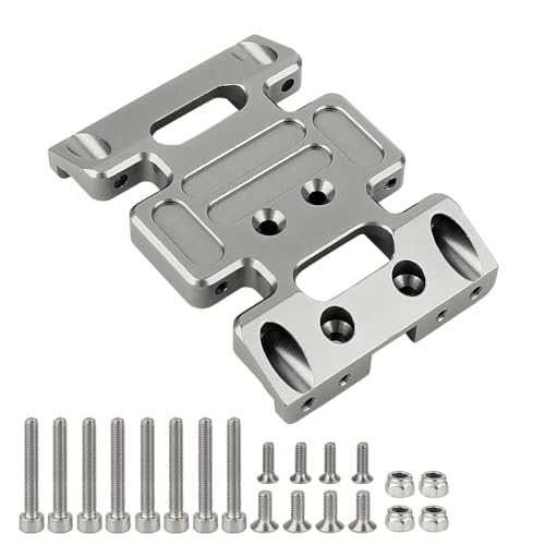 Pothyes CNC Aluminum Center Frame Brace Transmission Skid Plate Gearbox Mount for AXIAL SCX10 1/10...