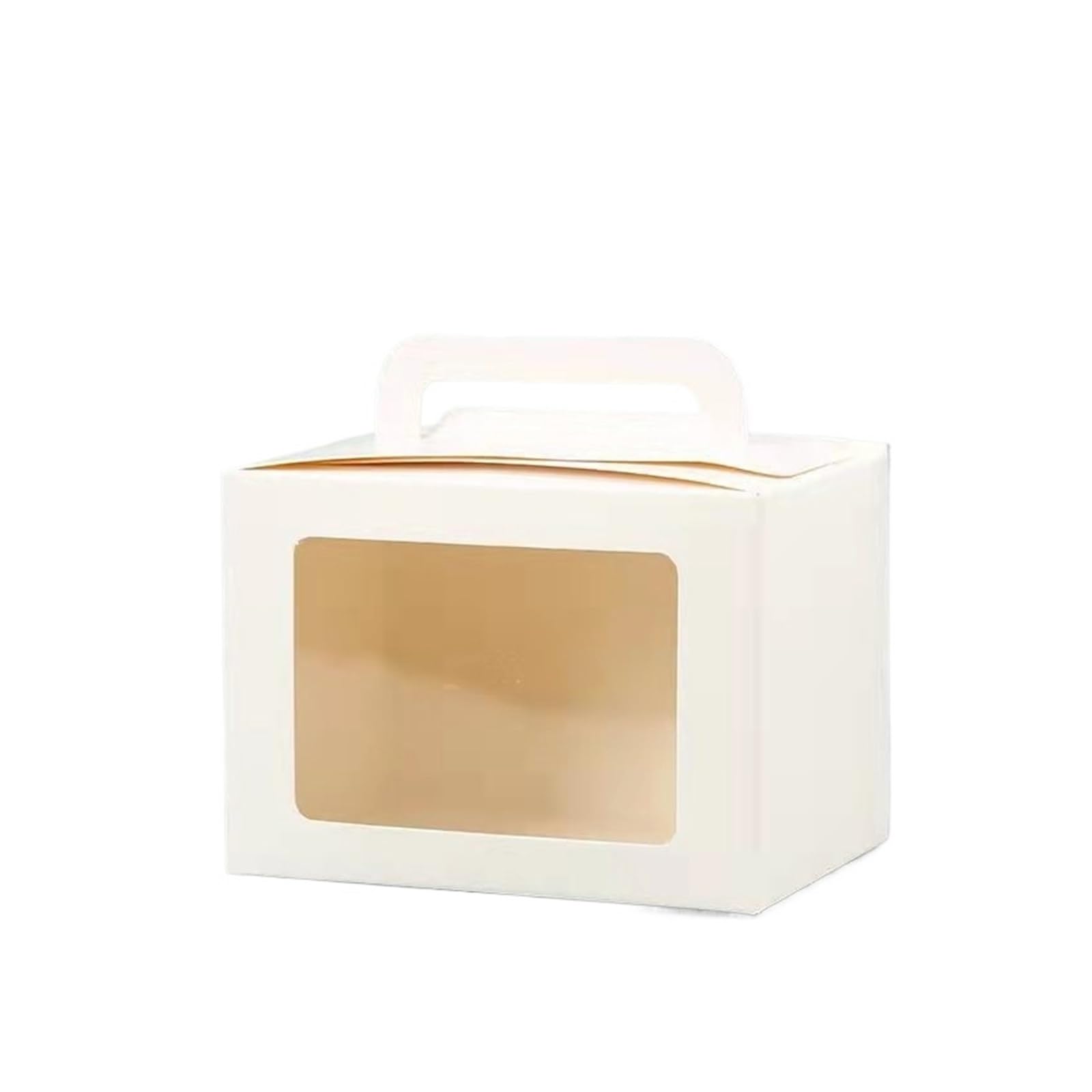 Scatola for Torte Portatile da 10/20 Pezzi con Finestra Trasparente Scatola da Asporto for Alimenti for Pasticceria for Scatola di Caramelle for Feste di Matrimonio(White,20PCS_10X10X14CM)