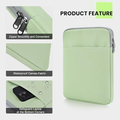 Image of Tablet Sleeve for 11 inch Samsung Galaxy Tab A9+ Plus /S9 FE 10.9, Fire HD 10 inch, iPad Air 11 M3 M4 / Pro 11 M5 M4 / 10th, Protective Case Bag Pouch, Green
