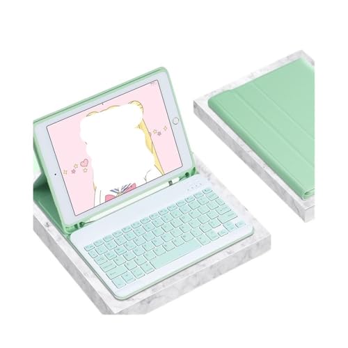 Funda para iPad Air 11 teclado cuadrado diseño elegante verde YSJX