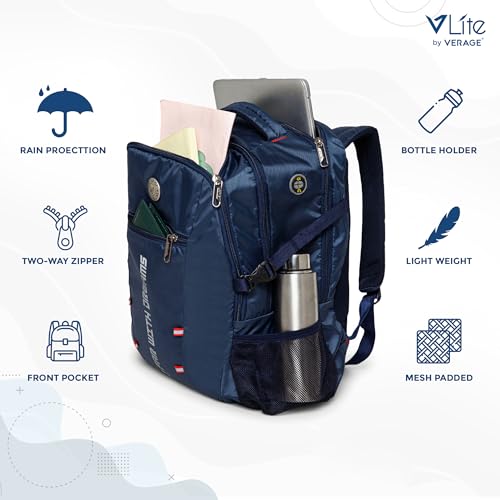Image of ACEPACK Gallivant 25.91 Liters Water Repellant 17.32 inch Laptop Backpack With Rain Cover For Casual, Outdoor, Office Or Daily Use (Navy Blue)