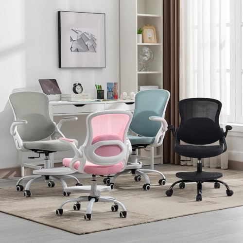 Image of Kids Desk Chair,Ergonomic Study Chair with Adjustable Height,Swivel Mesh Desk Chair with Wheels,Home Office Chair for Children in Home Bedroom Black