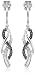 10K White Gold Black and White Diamond Infinity Earrings (1/4 cttw)