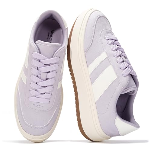 Project Cloud Platform Sneakers for Women - Lightweight Memory Foam Insole Womens Sneakers - Non-Slip Fashion Sneakers for Women Footwear - Women's Fashion Platform Shoes (Nita, SWEETPURPL,8)