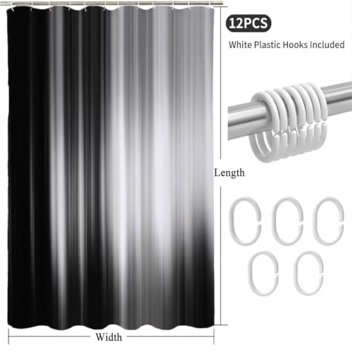 Rideau de douche anti-adhérence 140x200 avec ourlet lesté pour baignoire stable - 6