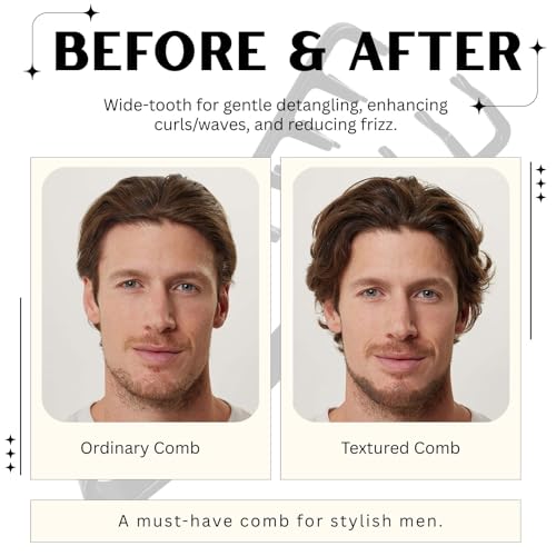 Peine para hombre de dientes anchos negro miniatura 5