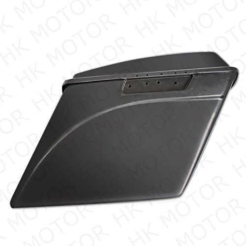 HONGK- 4" Stretched Unpainted Black Saddlebags W/Lib Compatible with '94-'13 Harley Touring Street miniatura 7