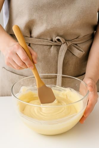 Busstier 3’lü Silikon Mutfak Seti Bambu Saplı Fırça Spatula Çırpıcı Isıya Dayanıklı Yapışmaz Hamur Karıştırıcı Çırpıcı Set Ergonomik Ahşap Saplı Mutfak Gereçleri Kolay Temizlenebilir Sağlıklı Pişirme - Görsel 6