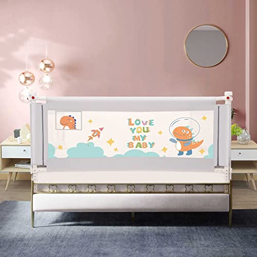 1Piece Baby Fence for Bed, Bed Rail for Toddlers Infants, Safety Bed Guardrail 70.8 inch Length, Extra Long Baby Protector Rail with Breathable Fabric for Twin Bed