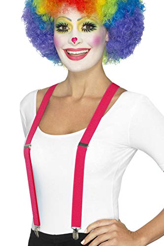 Smiffys Bretelle da Clown, Rosa per Adulti, Taglia...