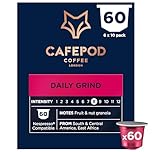CafePod Lungo Coffee Pods - Compatible with Nespresso Coffee Machine, Intensity 8 with Notes of Toasted Nuts and Subtle Fruity Sweetness - Rainforest Alliance Sourced - Daily Grind 60 Capsules