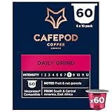 CafePod Lungo Coffee Pods - Compatible with Nespresso Coffee Machine, Intensity 8 with Notes of Toasted Nuts and Subtle Fruity Sweetness - Rainforest Alliance Sourced - Daily Grind 60 Capsules