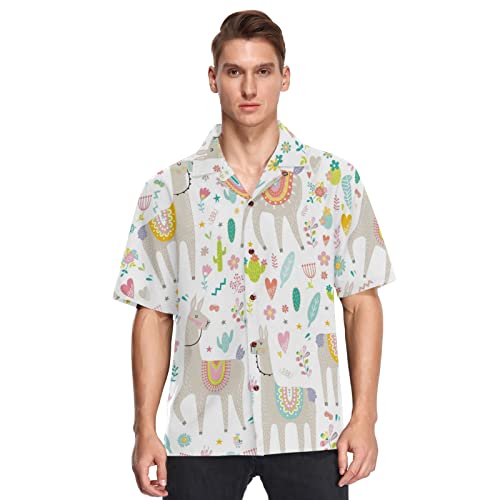 Men's Hawaiian Shirt Short Sleeves Button Down Airy Summer Beach Shirts (S-XXL)