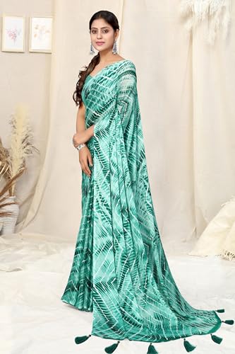 Image of MIRCHI FASHION Saree for Woman Chiffon Shibori Printed | Lightweight Regular Use and Professional Office Sari with Blouse Piece