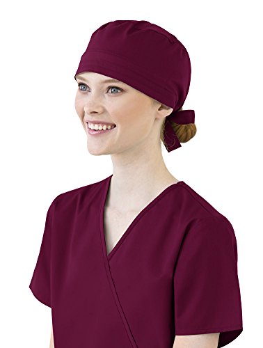 WonderWink Men's Wonderwork Unisex Scrub Cap, Wine, One Size