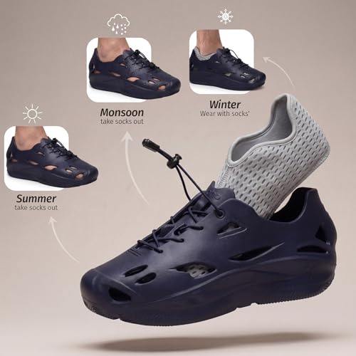 Image of YOHO Zogs Convertible Hybrid Clog-Sneaker for Men | Waterproof Monsoon & Rainy Footwear | Removable Knit Socks