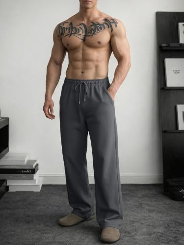 Image of JMIERR Men's Casual Baggy Pants Lightweight Wide Leg Lounge Travel Pants Streetwear with Pockets