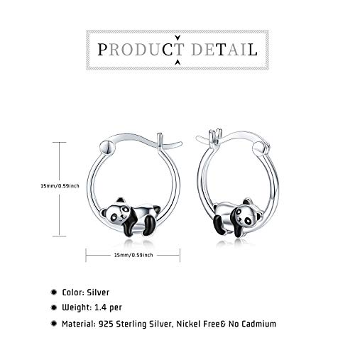 Panda Earrings/Bracelet 925 Sterling Silver Panda Jewelry Gift Hypoallergenic Earrings for Women Girls Panda Lover2