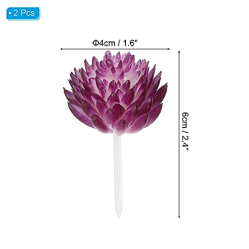 PATIKIL Mini Artificial Succulents, 2 Pack Unpotted Faux Succulent Picks Fake Succulent Plants for Home Landscape Decoration Purple - Image 2