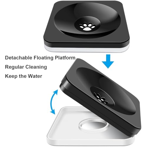 Image of Adjustable Elevated Dog Bowls, 4-Height Stand (3.4 inch-11.3 inch) for Small, Medium & Large Dogs, (Slow Feeder Bowl) No-Spill Water Bowls, Reduces Neck & Joint Strain
