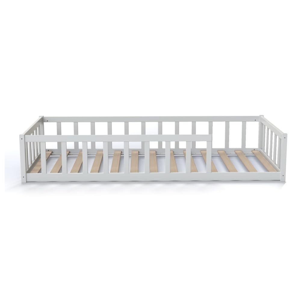Cama Nino 90x190 Weber Industries z Somier y Barrera Blanco