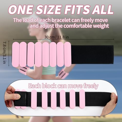 Image of Wrist Weights - Adjustable Ankle Wrist Weights for Women & Men - Set of Weighted Bangles 2 lbs (1 lb Each) | Arm and Leg Weights for Pilates, Yoga, Running & Walking