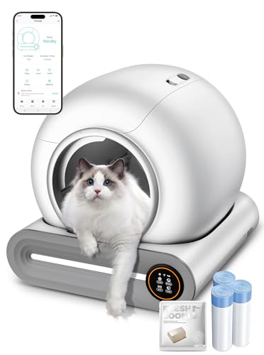 Automatic Litter Box, (2026) Multi-Function Upgrade Robot Self Cleaning Litter Box for Multiple Cats, 65L+9L Extra Large, APP Control, Deodorization, 3 Rolls Litter Bag Liners, 1 Odor Eliminator