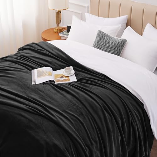 Cozylux CLUS20A30B2TH Fleece Blanket Throw Black - 300Gsm Lightweight Plush Fuzzy Cozy Soft Blankets And Throws For Sofa, Cozy Bed Blankets thumb #2