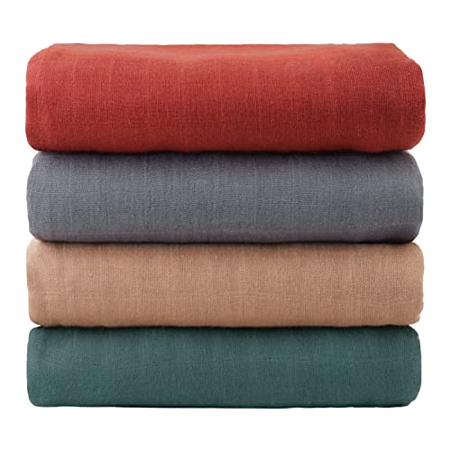 Image of Viviland Muslin Baby Swaddle Blankets, Soft Swaddle Nursery for Newborn Boys and Girls, Gender Neutral Receiving Blankets for Infants, Pure Grey, 47 * 47 inches 4 pack