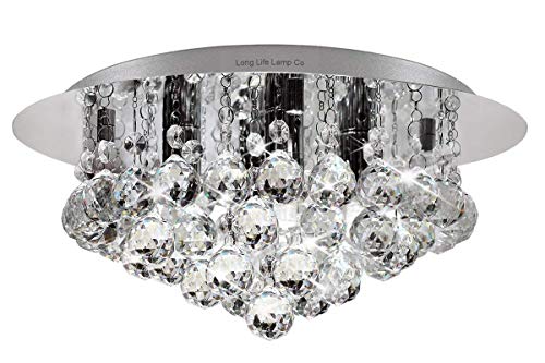 Long Life Lamp Company Modern Elegant Round Chandelier Ceiling Light Crystal Droplets Simply Stunning Effect M0017