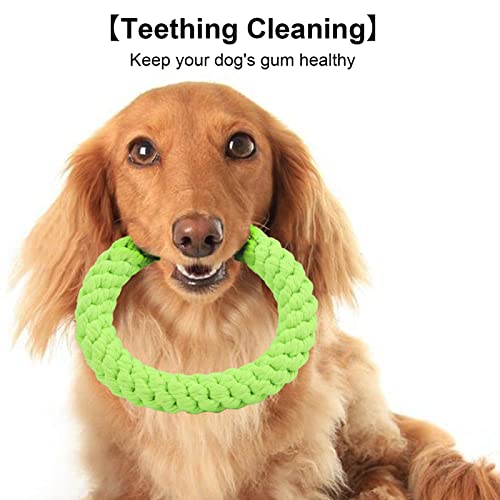 TITA-DONG 2pcs Rings Dog Toy, Cotton Rope Dog Chew Toys Pets Puppy Rope Training Toys - Image 3