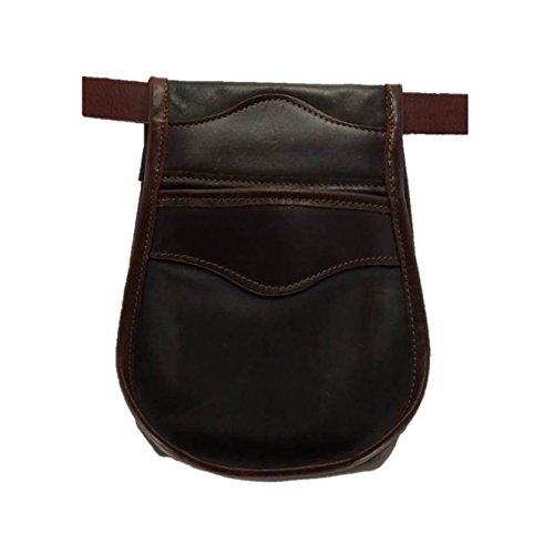 Articulosdecaza Una bolsa de ojeo-Bolsa portacartuchos en cuero, para llevar en el cinturón