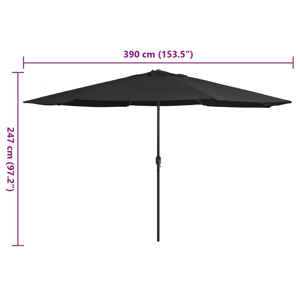 Parasol przeciwsłoneczny z metalowym masztem, zielony, parasol ogrodowy z korbą, ochrona przed promieniowaniem UV i żebrami, parasol balkonowy na taras, plażę, do ogrodu, na kemping, ze