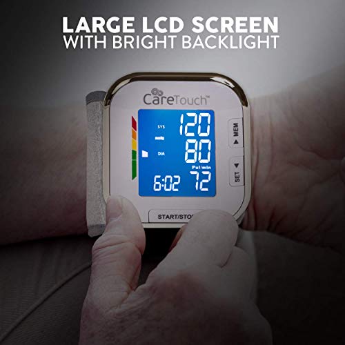 Care Touch Digital Wrist Blood Pressure Monitor - Blood Pressure Wrist Cuff Size 5.5" - 8.5" - Automatic High Blood Pressure Machine With Batteries And Carrying Case Included #TOP3