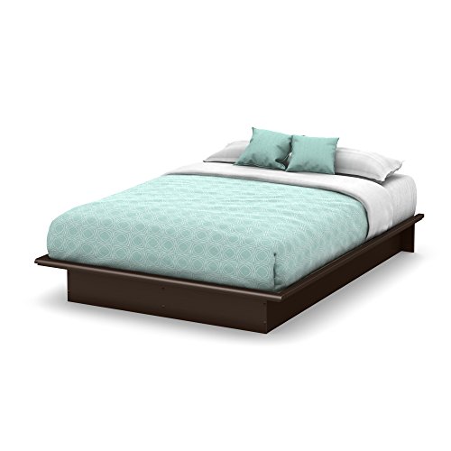 Basic Collection Platform Bed with Moulding - Queen Size - Chocolate - Contemporary
