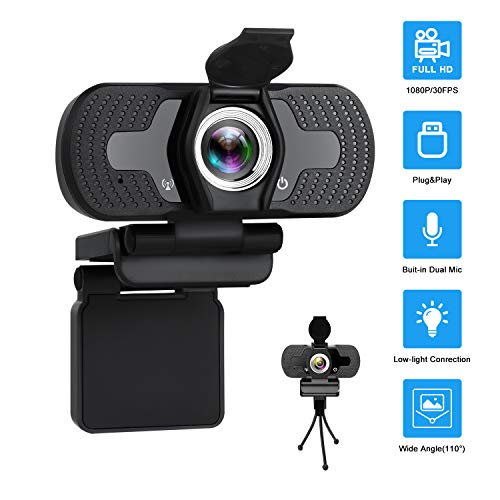 Webcam with Microphone IYUT HD Webcam 1080P with Privacy Shutter and Tripod St