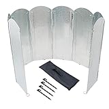 Perfectgoing ウインドスクリーン 大型 風防板 リフレクター 焚き火 折り畳み式 防風板 亜鉛メッキ鋼板 8枚連結 Oリング付属 固定可能 4枚ペグ付き