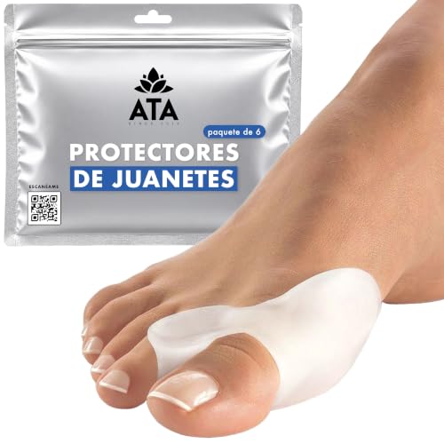 Protectores Juanetes Gel Silicona, Separadores Dedos Pies, 6 Unidades