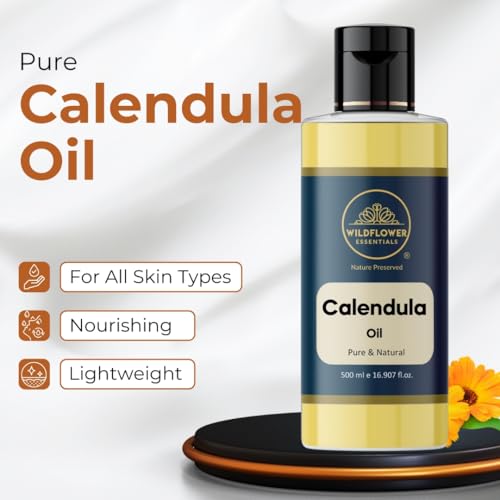 Image of Calendula Oil for Face Skin Hair & Body Hydration Pure & Natural (500ml)