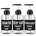 Botellas dispensadoras de 3 Piezas para baño, segbeauty 300 ml Botellas de Bomba de Recarga para jabón Corporal líquido champú acondicionador Gel de Ducha Hotel plástico Prensa loción dispensador
