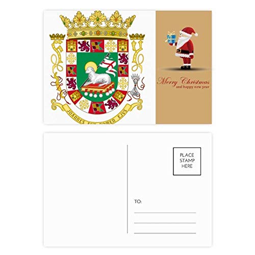 Cartes postales Porto Rico blason de Noël lot de 20 pour éviter les vœux impersonnels par SMS