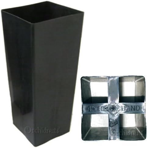 9 Inch Tall Square Black Plastic Cymbidium Pot - 5 Pack