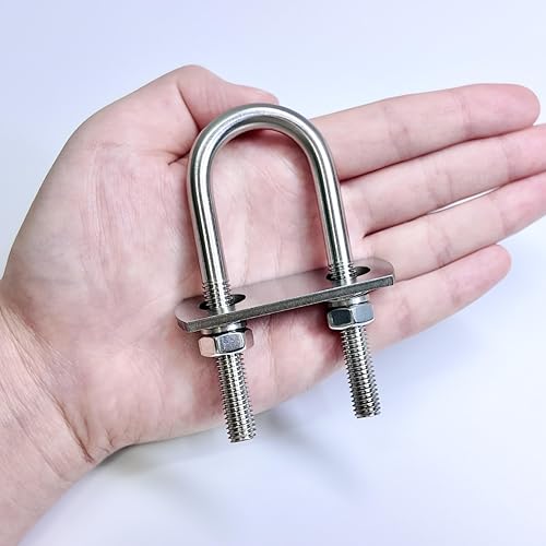 Image of 8 Sets M8 U-Bolts,u-Bolts 1 inch (25mm) Wide,U-Bolts with Nuts