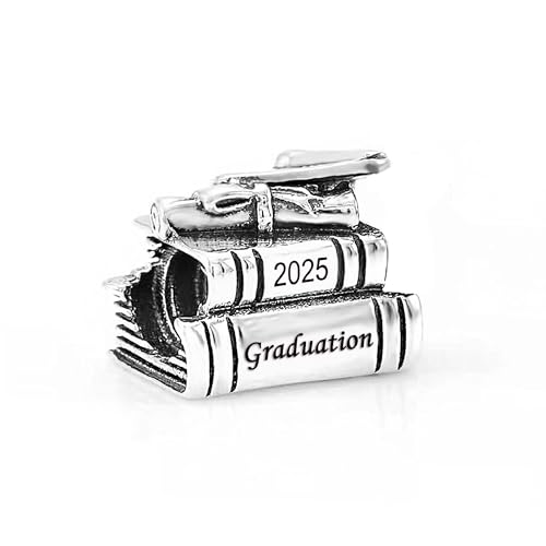 LSxAB Ciondoli per diploma di laurea 2025 e cappello per laureati, compatibili con braccialetti Pandora, Rame, Nessuna pietra preziosa
