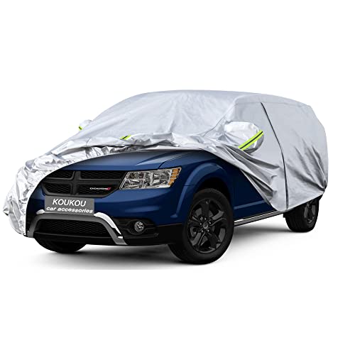 Image of KouKou 6 Layers Car Cover Custom Fit Dodge Journey from 2008 to 2011, Waterproof All Weather for Automobiles, Sun Rain Dust Snow Protection. (Ships from US Warehouse, Arrive Within 3-7 Days)