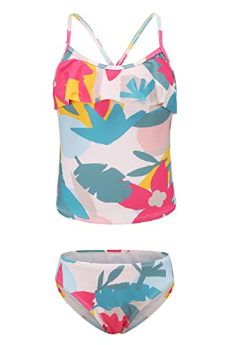 Image of Girls Two Piece Swimsuits Tankini Bathing Suit for Kids Hawaiian Swimwear Set 3-16 Years