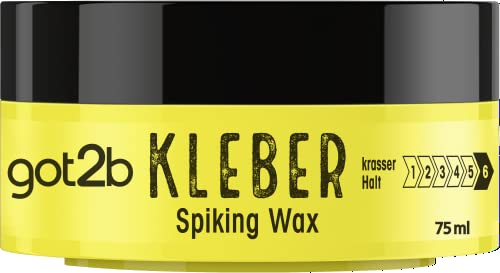 got2b Kleber Spiking Wax Halt 6 1er Pack (1x 75 ml) Haarwax mit krassem Halt für vertikale Styles Haargel für Männer modelliert wie ein Wax und hält wie ein Kleber