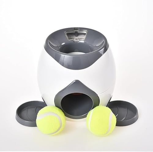 AZIEBAY 犬用テニスボール フードご褒美マシン 犬用インタラクティブトレーニング インテリジェント自動給餌器 ペットおもちゃ